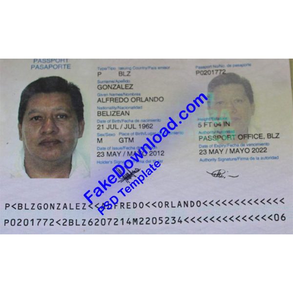 Belize Passport (psd)