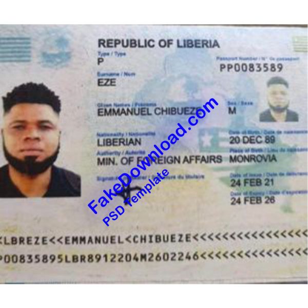 Liberia Passport (psd)