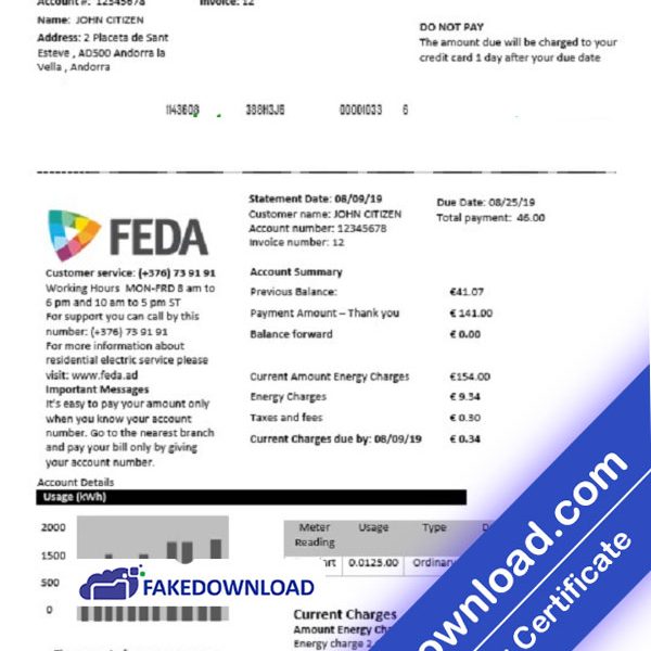 Andorra Proof Address (psd)