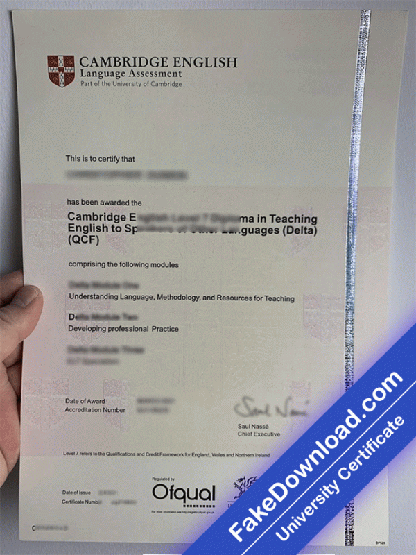 Cambridge Delta QCF University Template (psd)
