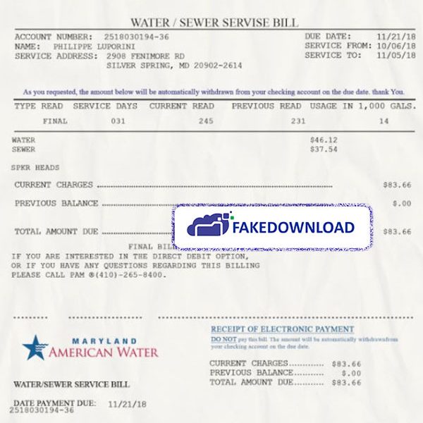 Maryland Proof Address (psd)