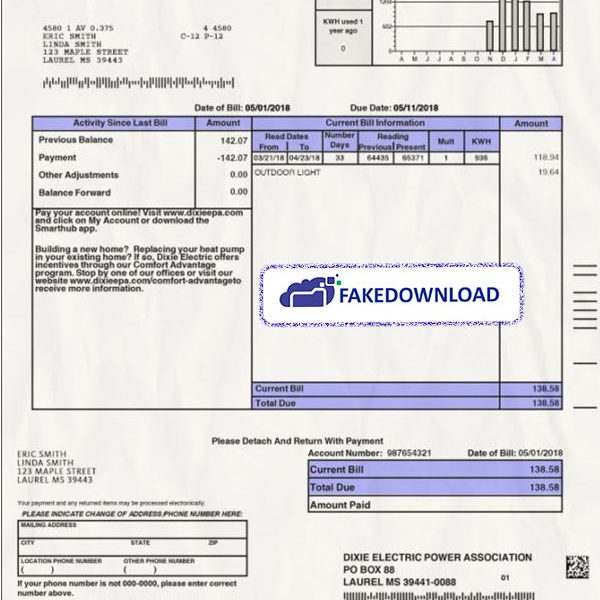 Mississippi Proof Address (psd)