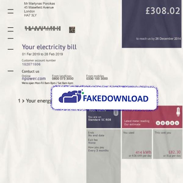 UK Proof Address (psd)