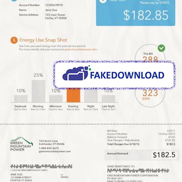Vermont Proof Address (psd)